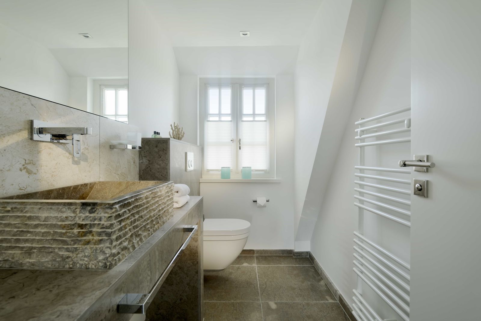 Badezimmer im Hotelzimmer im Restaurant Coast in Rantum auf Sylt